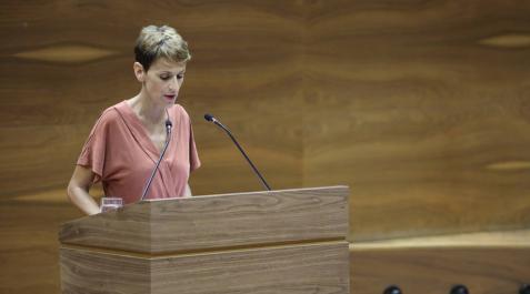 Chivite, durante su discurso de investidura. Chivite, durante su discurso de investidura.