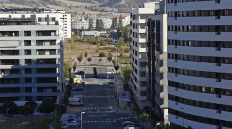 Vista del barrio de Erripagaña, en el que Burlada venderá una parcela. Vista del barrio de Erripagaña, en el que Burlada venderá una parcela.