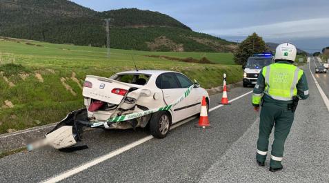 Foto de un accidente a la altura del peaje de Zuasti Foto de un accidente a la altura del peaje de Zuasti