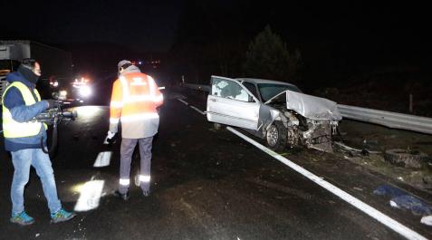 Uno de los vehículos involucrados en el accidente mortal de Olagüe. Uno de los vehículos involucrados en el accidente mortal de Olagüe.