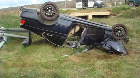 Dos personas heridas tras la salida de vía y vuelco de un coche en Peralta Dos personas heridas tras la salida de vía y vuelco de un coche en Peralta
