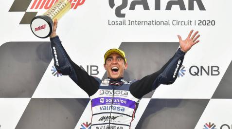 Albert Arenas, primer líder de Moto3. Albert Arenas, primer líder de Moto3.