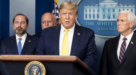 Trump, durante una rueda de prensa sobre el coronavirus. Trump, durante una rueda de prensa sobre el coronavirus.