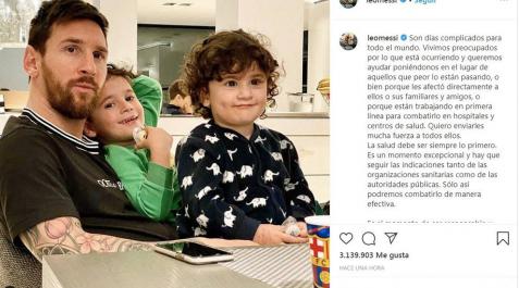 Messi se une al #QuedateEnCasa y anima a ser Messi se une al #QuedateEnCasa y anima a ser