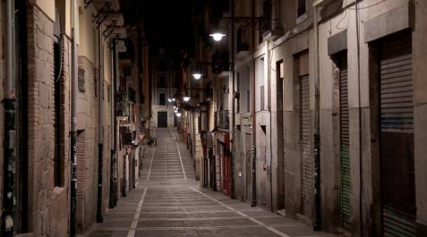Calles vacías este sábado en el Casco Viejo por la crisis del coronavirus Primer sábado sin gente en el Casco Viejo de Pamplona debido al decreto del estado de alarma por parte del Gobierno por las crisis de coronavirus