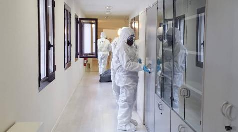 La UME se desplaza a Pamplona para realizar labores de desinfección La UME se desplaza a Pamplona para realizar labores de desinfección
