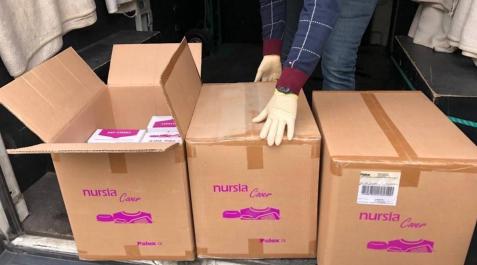 Reparto de mascarillas en Cádiz. Reparto de mascarillas en Cádiz.