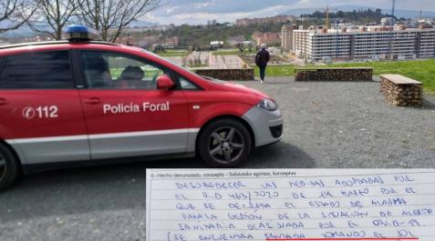Denunciada tras ser sorprendida tomando el sol en un banco en Ripagaina Denunciada tras ser sorprendida tomando el sol en un banco en Ripagaina