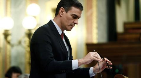 Sánchez, durante su intervención en el Congreso para pedir la autorización para prolongar el estado de alarma hasta el 11 de abril Sánchez, durante su intervención en el Congreso para pedir la autorización para prolongar el estado de alarma hasta el 11 de abril