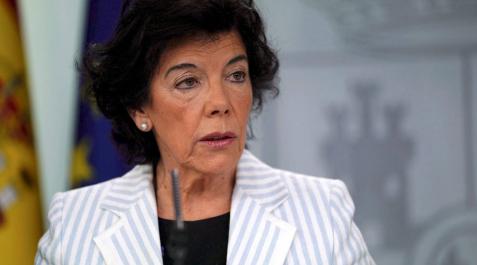 La ministra Portavoz Isabel Celaá, durante la rueda de prensa celebrada en el Palacio de la Moncloa tras el Consejo de Ministros. La ministra Portavoz Isabel Celaá, durante la rueda de prensa celebrada en el Palacio de la Moncloa tras el Consejo de Ministros.