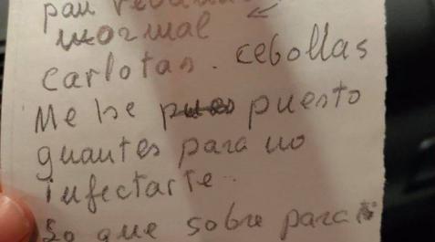 La lista de la compra de una anciana que se ha hecho viral La lista de la compra de una anciana que se ha hecho viral