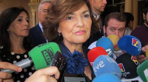 Carmen Calvo, en Zaragoza. Carmen Calvo, en Zaragoza.