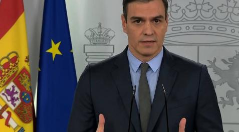 Captura de vídeo del presidente del Gobierno, Pedro Sánchez, durante la rueda de prensa de este sábado Captura de vídeo del presidente del Gobierno, Pedro Sánchez, durante la rueda de prensa de este sábado