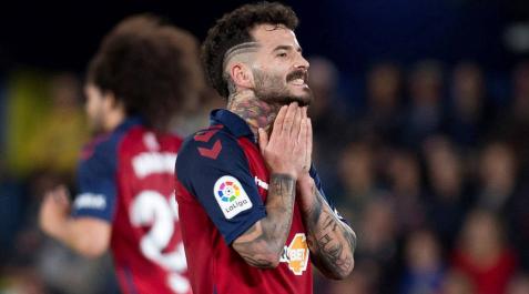 Rubén García se lamenta en el partido contra el Villarreal. Rubén García se lamenta en el partido contra el Villarreal.