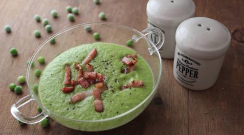 Una receta y un truco: Crema de guisantes y beicon Una receta y un truco: Crema de guisantes y beicon