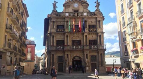 El Ayuntamiento de Pamplona, este sábado. El Ayuntamiento de Pamplona, este sábado.