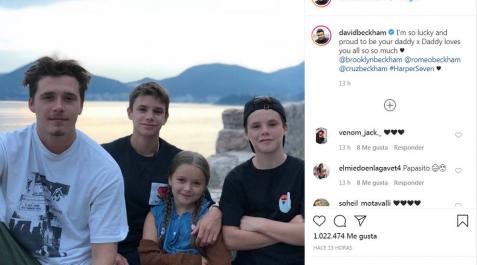 Fotografía Instagram David Beckham en el Día del padre. Fotografía Instagram David Beckham en el Día del padre.