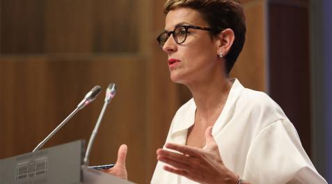 Chivite, en rueda de prensa este viernes. Chivite, en rueda de prensa este viernes.