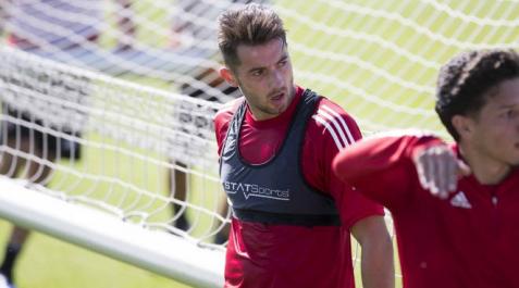 Jony, en su primer entrenamiento con Osasuna. Jony, en su primer entrenamiento con Osasuna.