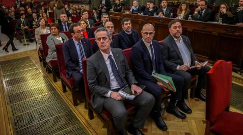 Los condenados, en el banquillo durante el juicio del Proces. Los condenados, en el banquillo durante el juicio del Proces.