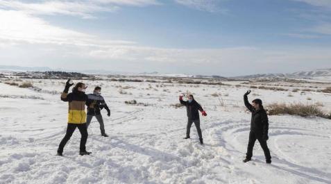 Fotos del día de nieve en Bardenas La borrasca Filomena ha dejado las Bardenas Reales de Navarra cubiertas de blanco
