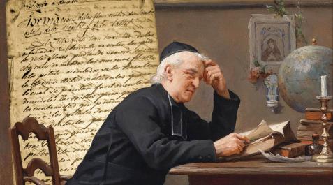 Cuadro de Charles Schreiber (s. XIX) y hoja del recetario de don José María García y Moreno de la Paz. Cuadro de Charles Schreiber (s. XIX) y hoja del recetario de don José María García y Moreno de la Paz.