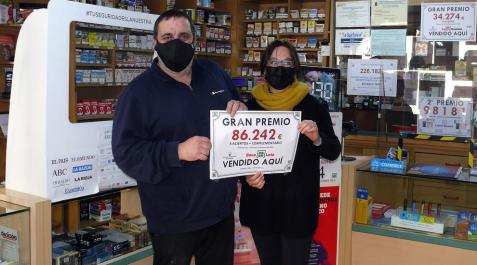 La Bonoloto deja en Cintruénigo un segundo premio de 86.242 euros La Bonoloto deja en Cintruénigo un segundo premio de 86.242 euros