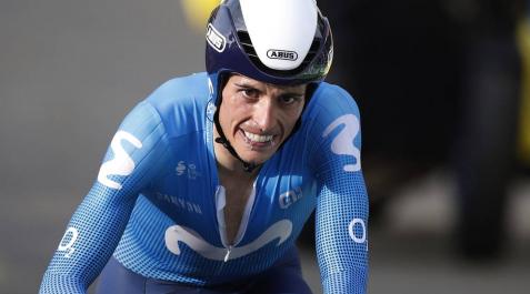 Enric Mas, entrando a meta en la última crono del Tour. Enric Mas, entrando a meta en la última crono del Tour.