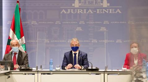 El lehendakari Iñigo Urkullu ha presidido la reunión del comité asesor del Plan de Protección Civil de Euskadi para informar de las restricciones que se aplicarán en Euskadi a partir del domingo, cuando decaiga el estado de alarma. El lehendakari Iñigo Urkullu ha presidido la reunión del comité asesor del Plan de Protección Civil de Euskadi para informar de las restricciones que se aplicarán en Euskadi a partir del domingo, cuando decaiga el estado de alarma.