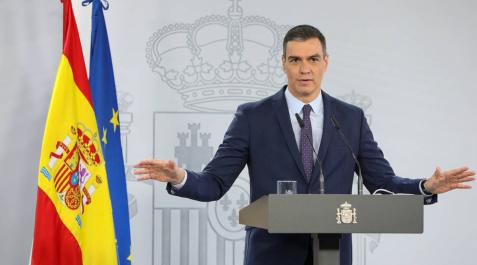 El presidente del Gobierno, Pedro Sánchez, interviene en una rueda de prensa tras la reunión del Consejo de Ministros en Moncloa. El presidente del Gobierno, Pedro Sánchez, interviene en una rueda de prensa tras la reunión del Consejo de Ministros en Moncloa.