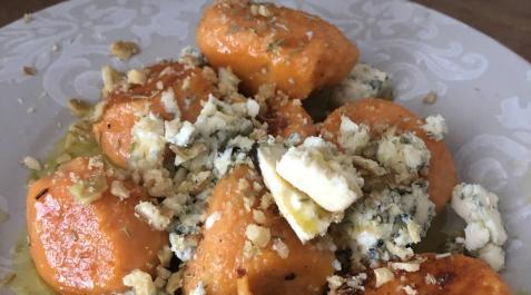 Imagen de los gnudis de boniato con queso azul