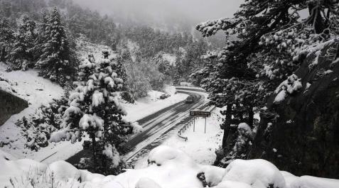 Primera nevada de la temporada en Navarra La nieve cae en el Pirineo navarro