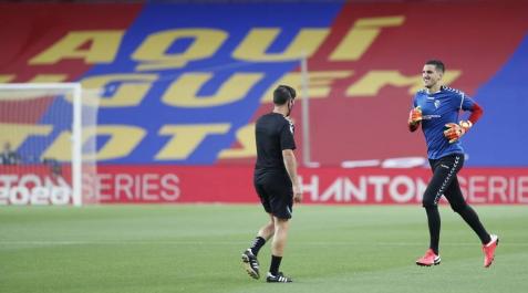 Sergio Herrera, en el Camp Nou.