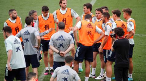 Entrenamiento de la selección española de fútbol antes de que se conociera el positivo por coronavirus de Busquets y Diego Llorente. Entrenamiento de la selección española de fútbol antes de que se conociera el positivo por coronavirus de Busquets y Diego Llorente.