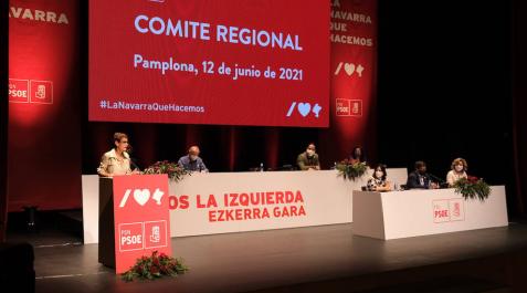 Intervención de la secretaria general del PSN-PSOE, María Chivite, en el Comité Regional del PSN-PSOE celebrado en Baluarte.