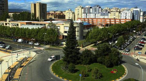 Vista de la entrada a Barañáin desde Echavacoiz Norte.