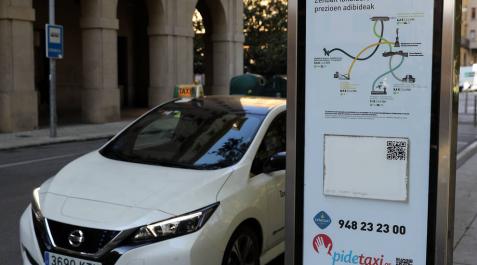 Una parada de taxis en Pamplona, en una imagen de 2020.