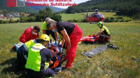 Un peregrino ha sido atendido en Zubiri con una fractura en la pierna