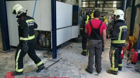 El polvo de metal provocó un incendio en una nave industrial en Lakuntza