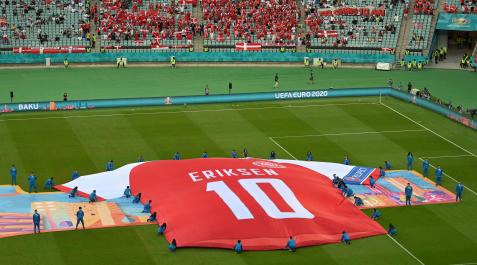 Camiseta de Christian Eriksen antes del partido entre la República Checa y Dinamarca Camiseta de Christian Eriksen antes del partido entre la República Checa y Dinamarca