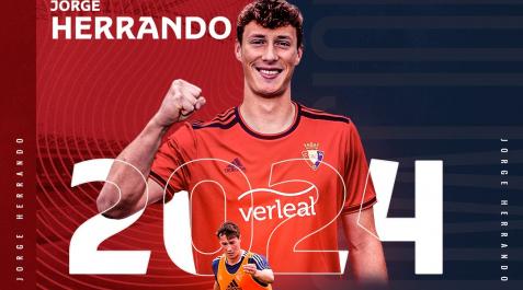 herrando Imagen difundida por Osasuna tras la renovación de Jorge Herrando