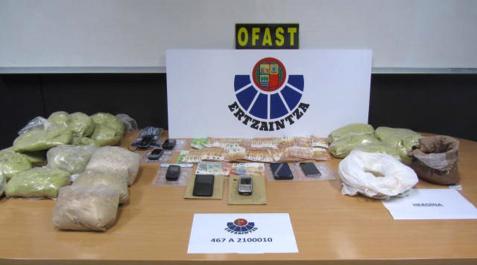 Drogas Parte de la droga intervenida por la Ertzaintza