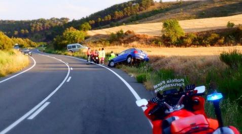 accidente Uno de los accidentes atendidos por la Policía Foral durante el fin de semana