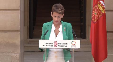 Comparecencia de María Chivite ante el inicio del nuevo curso político La presidenta del Gobierno de Navarra ha detallado los siguientes pasos y proyectos para la segunda parte de su legislatura