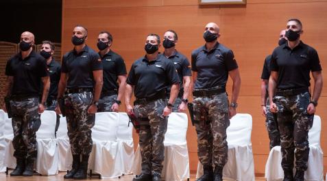 geos-afganistan Policías del Grupo Especial de Operaciones (GEO) que trabajaron en la evacuación de Afganistán, durante el acto de homenaje a los agentes que participaron en la misión de Kabul