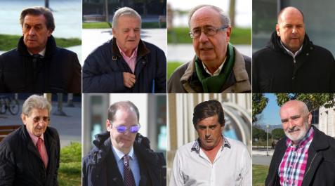 Miguel Archanco, Patxi Izco, Ángel Vizcay, Txuma Peralta, Juan Pascual, Sancho Bandrés, José Manuel Purroy y Manolo Ganuza