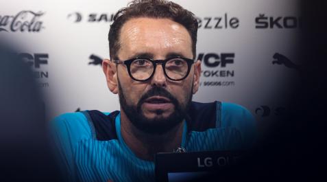 bordalas Bordalás, en la sala de prensa del Valencia