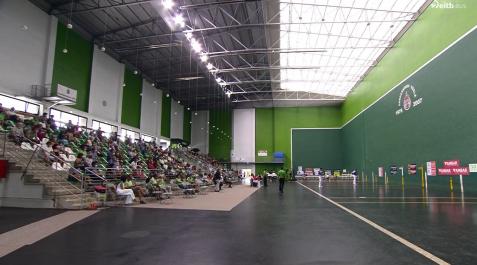 Panorama que ofrecía el frontón Jostaldi de Hondarribia el pasado domingo en la semifinal