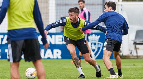 DGarcia David García, en el entrenamiento de este martes en Tajonar