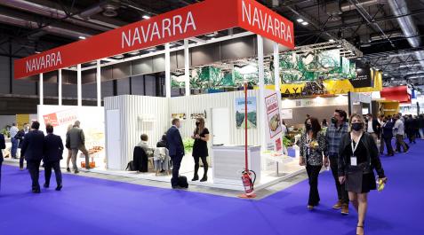 stand-navarra-fruit-attraction Stand de Navarra en la Feria Internacional del Sector de Frutas y Hortalizas Fruit Attraction 2021 que se celebra en el recinto Ferial Ifema de Madrid